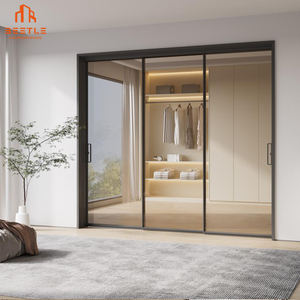 Pont cassé <span class=keywords><strong>noir</strong></span> grand cadre de porte en verre coulissant en aluminium extérieur pour Villas House - Product Image 4