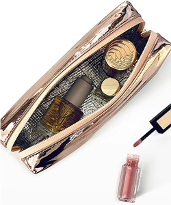 กระเป๋าเครื่องสำอางหนังวีแกนเก็บอุณหภูมิแบบพกพามีซิปกันน้ำกระเป๋าเดินทางขนาดใหญ่หรูหราออกแบบได้ตามต้องการ - Product Image 5