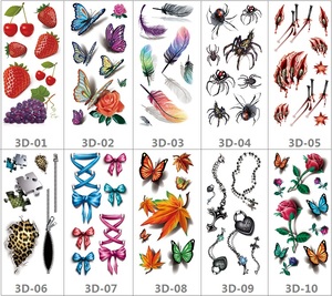 Custom X or T Series <strong>3D</strong> <strong>butterfly</strong> and Rose Water Resistant <strong>Small</strong> Temporary <strong>Tattoo</strong>