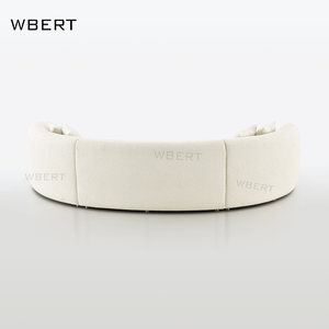 WBERT <span class=keywords><strong>di</strong></span> lusso <span class=keywords><strong>moderno</strong></span> divano curvo-mobili per la casa con gru in giada tessuto bianco e rame divano in metallo - Product Image 3