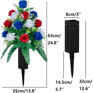 2 Ensembles de Roses <span class=keywords><strong>Artificielles</strong></span> <span class=keywords><strong>pour</strong></span> Cimetière, Décorations de Tombes, 2 Vases Hauts de 18 Pouces, <span class=keywords><strong>Fleurs</strong></span> Funéraires Extérieures Réalistes <span class=keywords><strong>pour</strong></span> Thanksgiving - Product Image 6