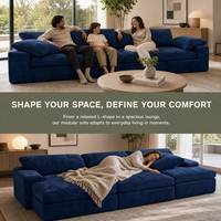 Vakuumkomprimiertes Leinen-Sofa mit Schwammfüllung, Minimalistisches Design, Rahmenlos für Kleine Räume