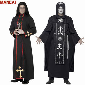 Disfraz Medieval de Sacerdote Católico para Hombre, Terrorífico Pastor, Monje, Mago, Cosplay, Halloween, Carnaval, Fiesta, Disfraz Elegante para Mujer - Product Image 1