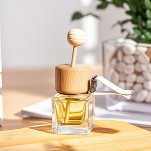 Custom Clear <b>Empty</b> Perfume Glass <b>Bottle</b> 6ml 8ml10ml 12ml Irregular Shape Car Glass Perfume <b>Bottle</b> with Wooden Lid for Home Decor - Product Image 4