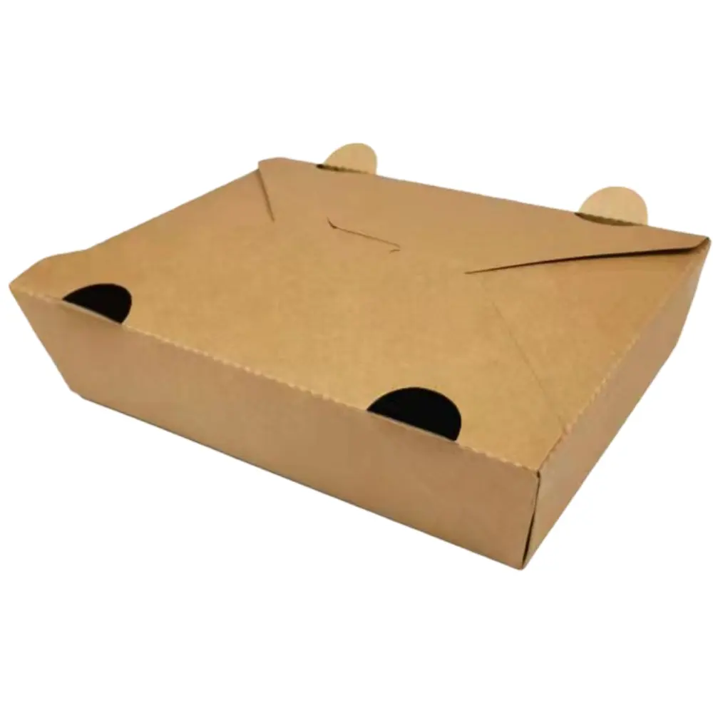 캐리 아웃 박스 크래프트 종이 식품 간식을위한 친환경 용기
