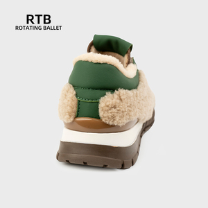 Mùa Đông Mới nhập khẩu Frosted Da bò hạt da cừu cuộn len bền ngoài trời chống trượt đế cao su tuyết khởi động - Product Image 4