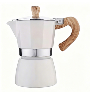Bộ pha cà phê Moka bằng nhôm Mini 2cốc 3cốc 6cốc, máy pha cà phê <span class=keywords><strong>Espresso</strong></span> dùng trên bếp với tay cầm bằng gỗ, dùng cho Cappuccino hoặc Latte - Product Image 3