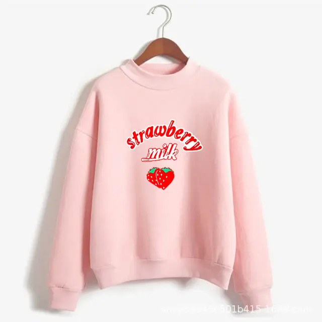 Harajuku Kawaii स्ट्रॉबेरी Hoodies Sweatshirts महिलाओं कोरियाई फैशन मीठा प्यारा छात्रा Streetwear स्वेटर हूडि