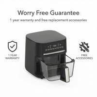Nouvelle friteuse à air numérique électrique, 8 programmes, écran LCD, 6 litres, réfrigérateur 6L, verre, 1700W, double tension, CE LFGB
