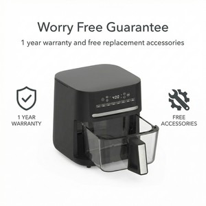 Nouvelle <span class=keywords><strong>friteuse</strong></span> à <span class=keywords><strong>air</strong></span> numérique électrique, 8 programmes, écran LCD, 6 litres, réfrigérateur 6L, verre, 1700W, double tension, CE LFGB - Product Image 5