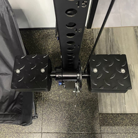Machine 2-en-1 presse à jambes et poulie dorsale, avec système de câbles haut/bas et assise de rame réglable pour l'entraînement à domicile