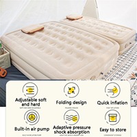 Matelas pneumatique avec pompe intégrée et oreiller gonflable, surface supérieure confortable pour la maison