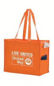 ถุงช้อปปิ้งคุณภาพสูง สีม่วงสดใส เป็นมิตรกับสิ่งแวดล้อม ผลิตจากวัสดุเคลือบแบบไม่ถักทอ ปรับแต่งได้ พร้อมช่องใส่ของ - Product Image 2