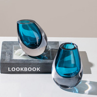 Vase en verre de Murano de Style européen Style Ins Décoration simple Vase de luxe léger Vase décoratif créatif à fleurs