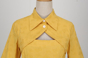 Vestido Retro <span class=keywords><strong>Rockabilly</strong></span> de algodón de manga larga para <span class=keywords><strong>mujer</strong></span>, vestidos de Swing, jacquard, color sólido, 1950s, 60s - Product Image 4