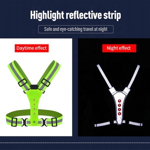 <strong>Hi</strong> <strong>Vis</strong> Outdoor LED Flashing Safety Reflective Belt Vest Adjustable Night Running &amp; Cycling Led Vest - Product Image 4
