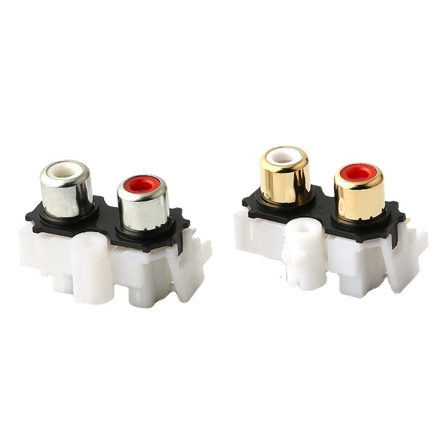 4 Holes RCA Connector 2 Holes AV Rca Socket Golden PCB Soldering Rca Jack