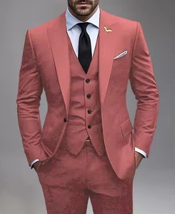 Abito da <span class=keywords><strong>Uomo</strong></span> su Misura a 3 Pezzi, Vestibilità <span class=keywords><strong>Slim</strong></span>, Monopetto con Colletto a Risvolto, Tinta Unita, Completo Formale e <span class=keywords><strong>Blazer</strong></span> - Product Image 3
