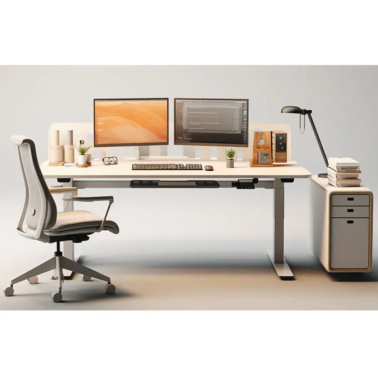 Modern ofis masası idareci masası mobilya üreticisi tek motorlu 2 kademeli ahşap ofis masası masa