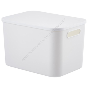 Boîte de rangement en plastique Proins en gros avec couvercle, plusieurs tailles, couleur blanche, organisateur empilable pour cuisine et salle de bain, pour la maison - Product Image 5