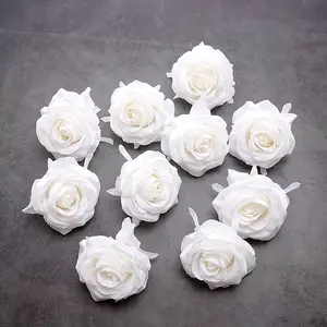 Fabrik günstigen Preis 9cm Seide weiß Rose DIY Kuchen Dekoration Kenia künstlichen Rosen kopf schwarz