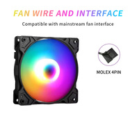 Nouveauté - Ventilateur de boîtier d'ordinateur en aluminium de 120 mm, LED RGB, haute performance, faible bruit, roulement fluide, 25 dBA, dissipateur thermique, refroidisseur pour boîtier PC