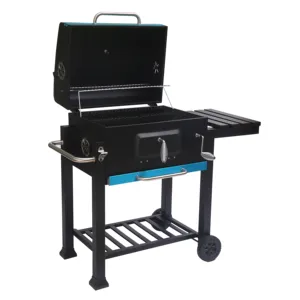Black Barbeque Grill Smoker Picnic Cooking Heavy Duty Backyard Party Trolley Charcoal Bbq Grills