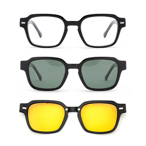 Gafas de Sol Polarizadas con Clip para Hombre, Montura Completa, Estilo Ojo de Gato, Acetato, Protección UV400, Ligeras y Antideslumbrantes - Product Image 2