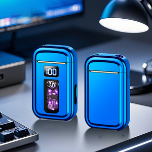 Encendedor de arco eléctrico USB recargable de alta calidad Pantalla LCD sin llama de estilo de diseño clásico para iluminación de cigarrillos para acampar - Product Image 4