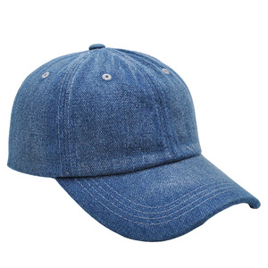 Casquette de baseball unisexe en jean délavé avec broderie personnalisée, 6 panneaux, réglable, style streetwear décontracté - Product Image 1