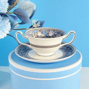 Taza de Café de Porcelana Fina de Lujo, con Doble Asa, Estilo Retro, para Té de la Tarde, con Caja de Regalo - Product Image 1