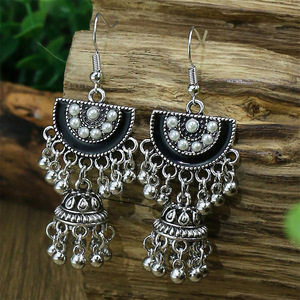 Tibetan Silver Vintage Drop <b>Earrings</b> With <b>Tassel</b> Beads For Women Party Jewelry Fashion Dangle <b>Earrings</b> - Product Image 2