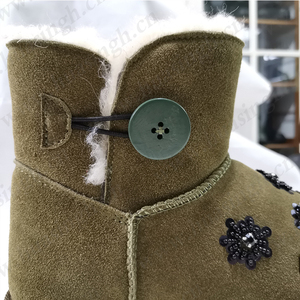 LXG, Bottes d'hiver pour femmes, design floral perlé, Hua Singh, vert olive, bottes <span class=keywords><strong>de</strong></span> neige, froid arctique, fermeture à un seul bouton, HSX009 - Product Image 6