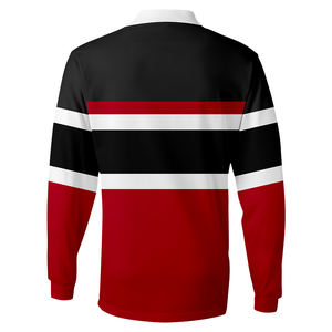 Polo de Rugby de manga larga personalizado de alta calidad, camiseta de Rugby de sublimación con patrón de rayas universitarias escolares - Product Image 4