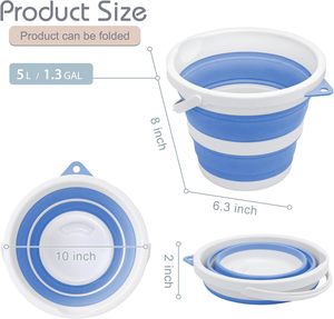 Seau pliable en plastique avec couvercle, capacité 10-15L, écologique, étanche, pour la pêche, la plage, la maison et l'extérieur - Product Image 2