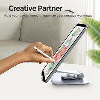 Support de téléphone portable rotatif à 360 degrés en alliage d'aluminium AilesTecca, clip pliable pour tablette