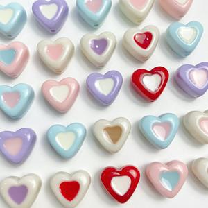 Venta al por mayor de alta calidad de color sólido gota de aceite acrílico amor cuentas sueltas Diy pulsera cuentas de lujo - Product Image 3