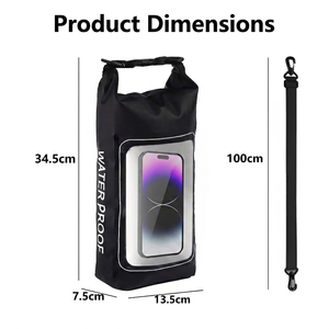 Sac étanche 2L en PVC pliable et portable pour la randonnée, la natation, la navigation de plaisance, le camping, la plongée, les voyages, toutes saisons - Product Image 2