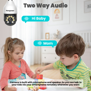 Kamera CCTV 3MP Smartlife, tanpa kabel 5G WiFi bohlam pengawasan pintar PTZ IP 360 Tuya Wifi bohlam kamera keamanan - Product Image 4