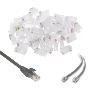 10P10C Cat5e EZ red oro enchufe Modular macho interno 10 pines RJ45 conector macho conector hembra conectores Utp Cat 6 hembra