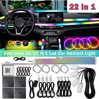 NOVKIR LED Symphony - Éclairage d'ambiance pour voiture, pleine couleur, 256 couleurs irisées, bande acrylique néon, contrôle par application, 12V, lampe d'ambiance décorative