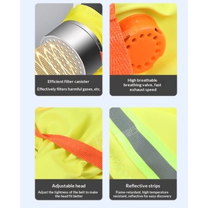 Mask Anti-smoke 3C Certified Fire protection Mask Fire Escape All-round Hood <strong>Filter</strong> <strong>Respirator</strong> - Product Image 2