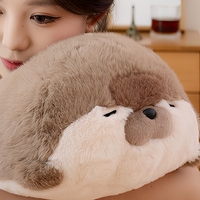 Peluche Loutre Allongée en Coton PP, Coussin Mignon à Câliner pour Canapé, Cadeau d'Anniversaire pour Enfants, Vente Directe Usine