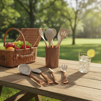 Ensemble d'ustensiles de cuisine nordiques 10 pièces, ustensiles de cuisine en silicone avec manche en plastique