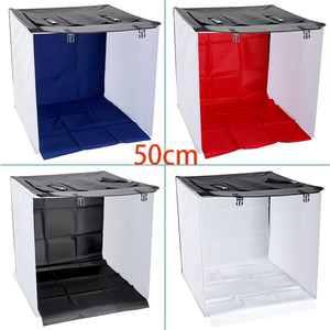 Nhà sản xuất bán buôn 50x50cm vuông nhiếp ảnh Ánh sáng lều <span class=keywords><strong>Kit</strong></span> với 4 nền vải Softbox Máy ảnh chụp phụ kiện - Product Image 6