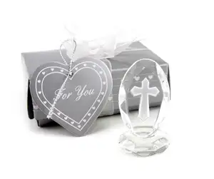 קריסטל אמנות סגלגל צלב מתנה עבור דת מסיבת מתנות קישוט מזכרות מקלחת תינוק חתונה יום הולדת אורחים טובות