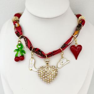 Bijoux <span class=keywords><strong>de</strong></span> mariage bohème pour la plage, breloques en forme <span class=keywords><strong>de</strong></span> cœur <span class=keywords><strong>de</strong></span> <span class=keywords><strong>poisson</strong></span>, cerise, mauvais œil, bottes, fraise, citron, ruban <span class=keywords><strong>de</strong></span> soie, collier, accessoires colorés - Product Image 5
