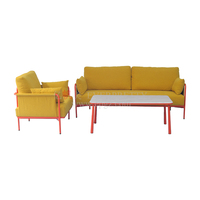 Ensemble de canapé et de table en forme de L avec cadre en bois couverture en tissu pour hôtel et appartement