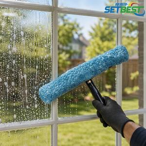Laveuse de vitres pivotante en aluminium de 14 pouces/35 cm avec poignée en plastique durable pour le nettoyage de vitres commerciales - Product Image 3