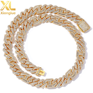 18K Gold Plated <b>Iced</b> <b>Out</b> Diamond Cuban Link <b>Chain</b> Necklace With Spring Clasp Hip Hop Jewelry Gift for Men - Product Image 4